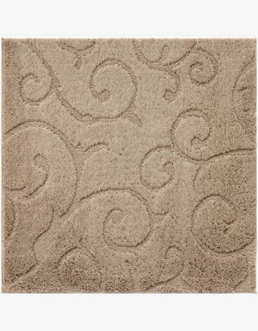4' x 4' Botanical Shag Square Rug