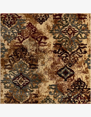 Beige Cafe Square Rug