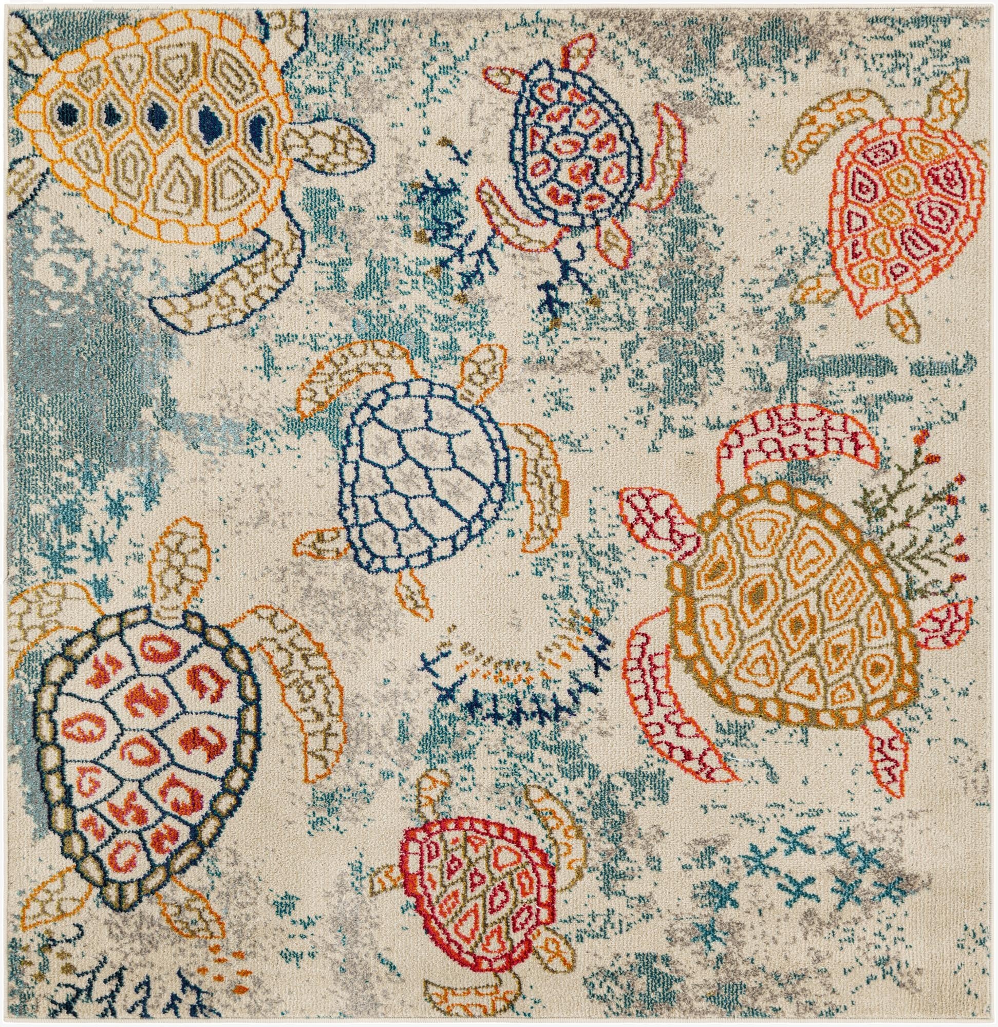 5' 3 x 5' 3  Washable Capri Square Rug