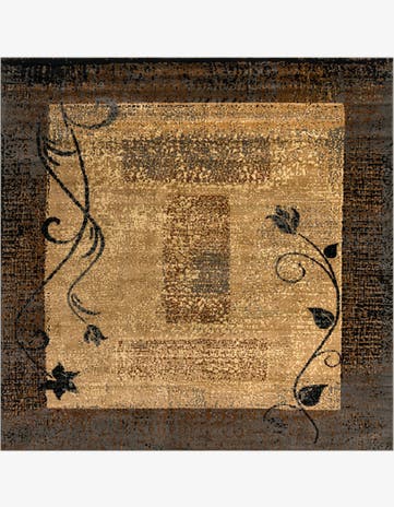 Beige Coffee Shop Square Rug