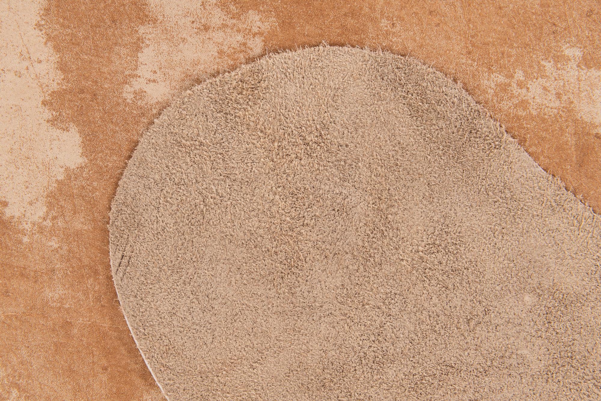 6' 2 x 6' 6 Cowhide Leather Square Rug
