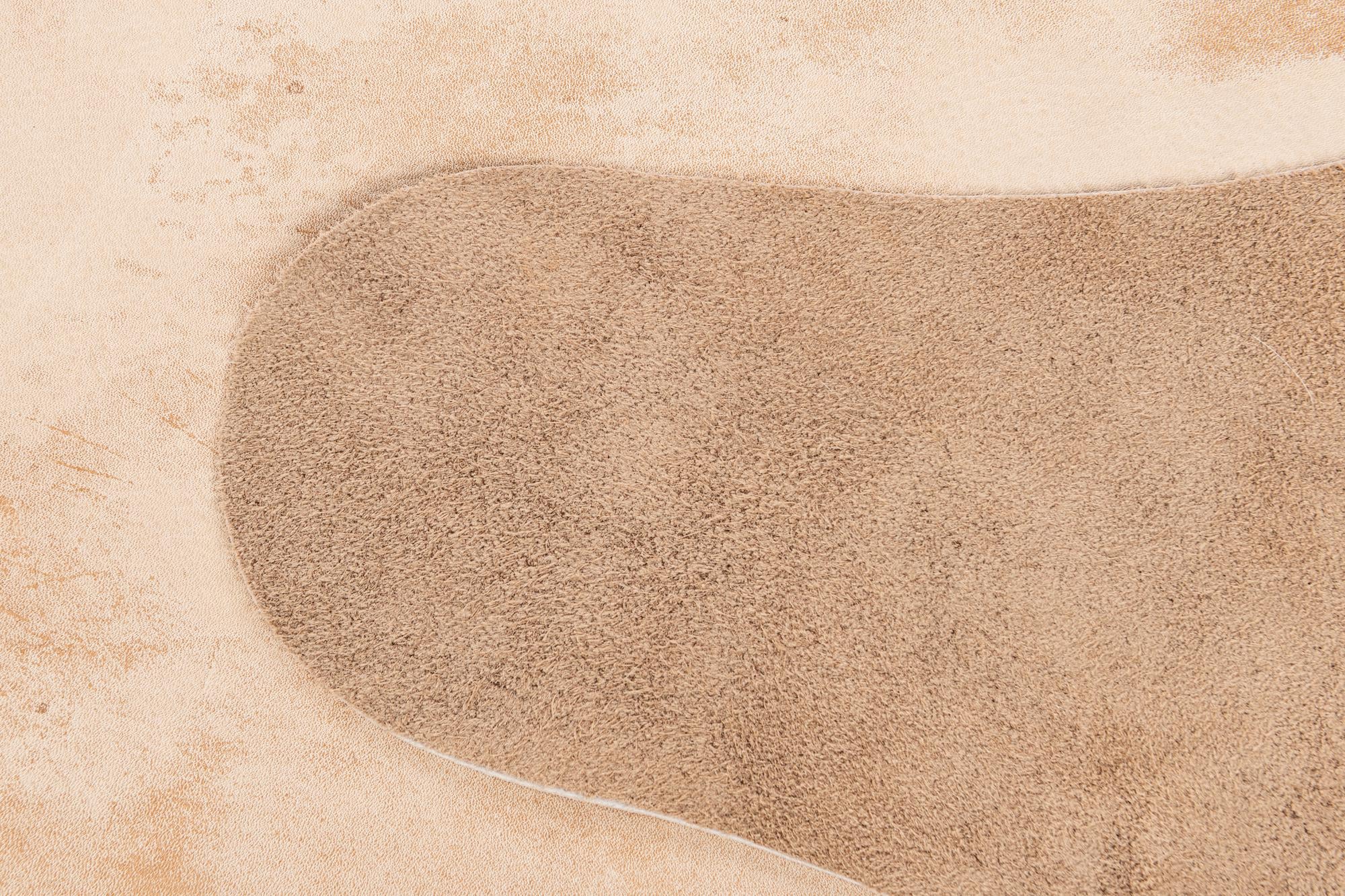 6' 4 x 6' 11 Cowhide Leather Square Rug