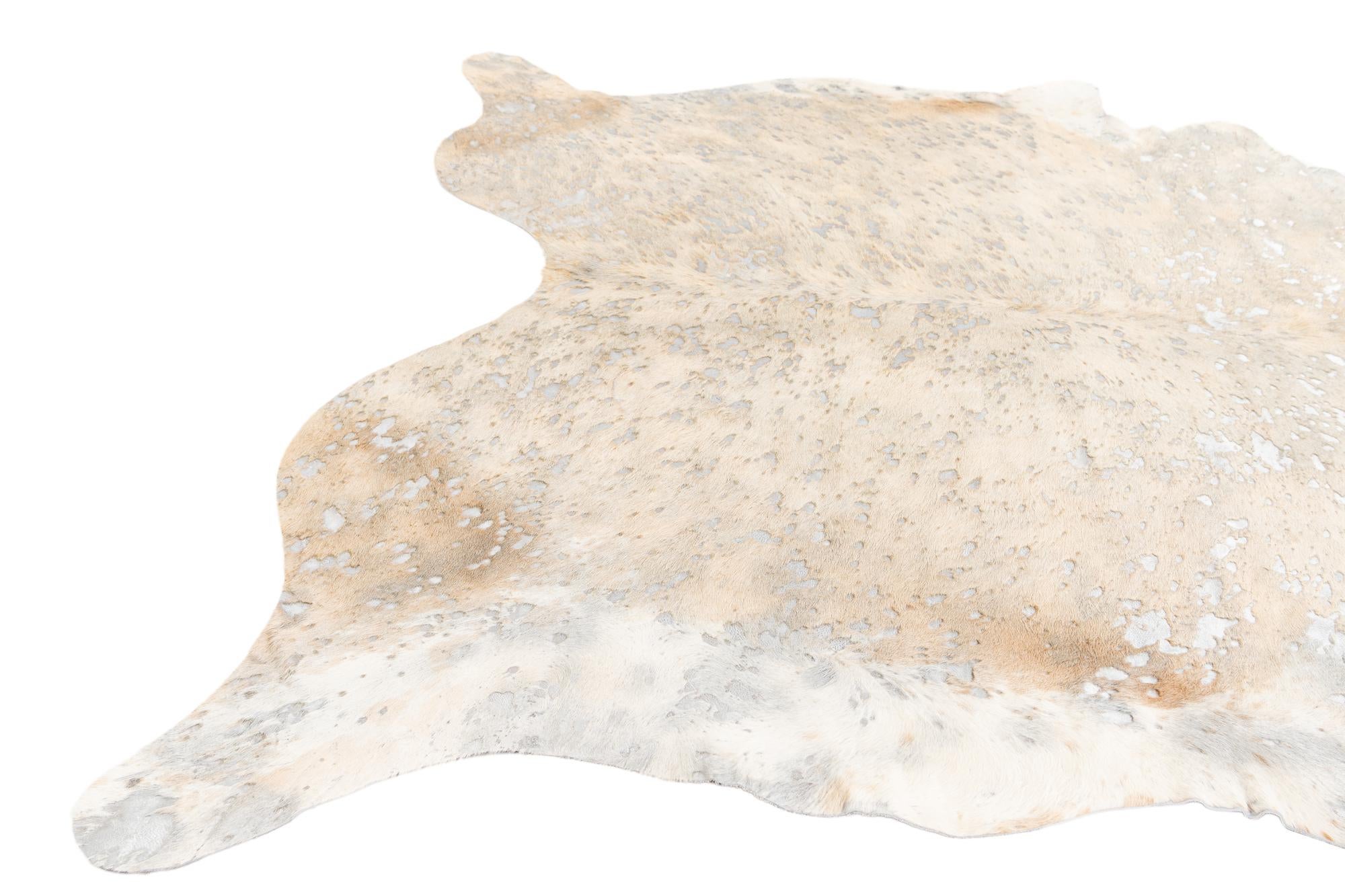 6' 2 x 6' 10 Cowhide Leather Square Rug