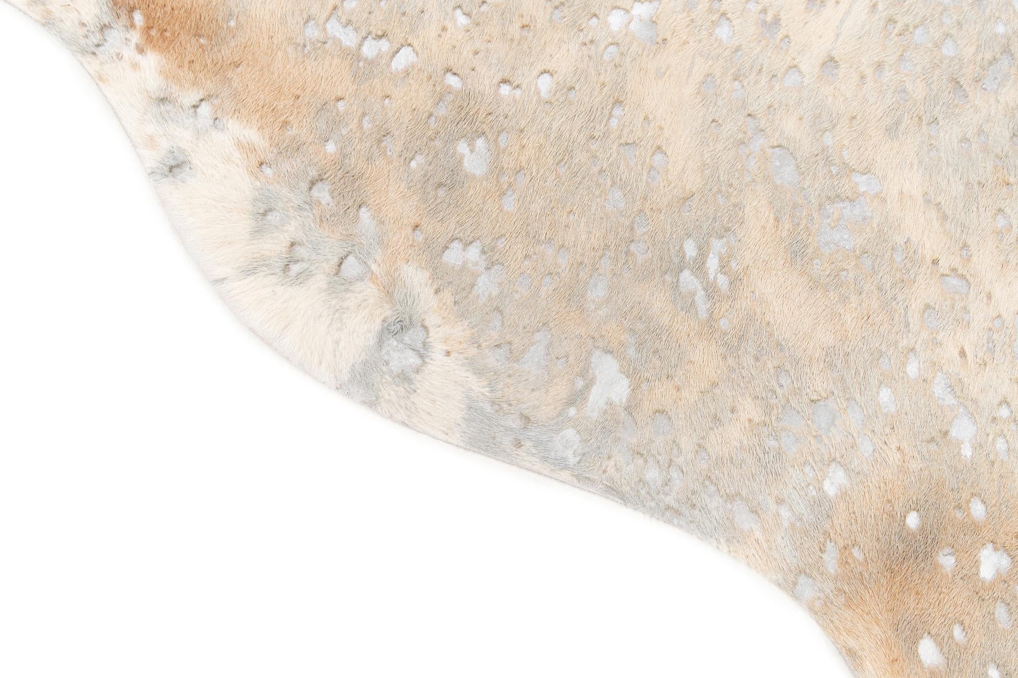 6' 2 x 6' 10 Cowhide Leather Square Rug