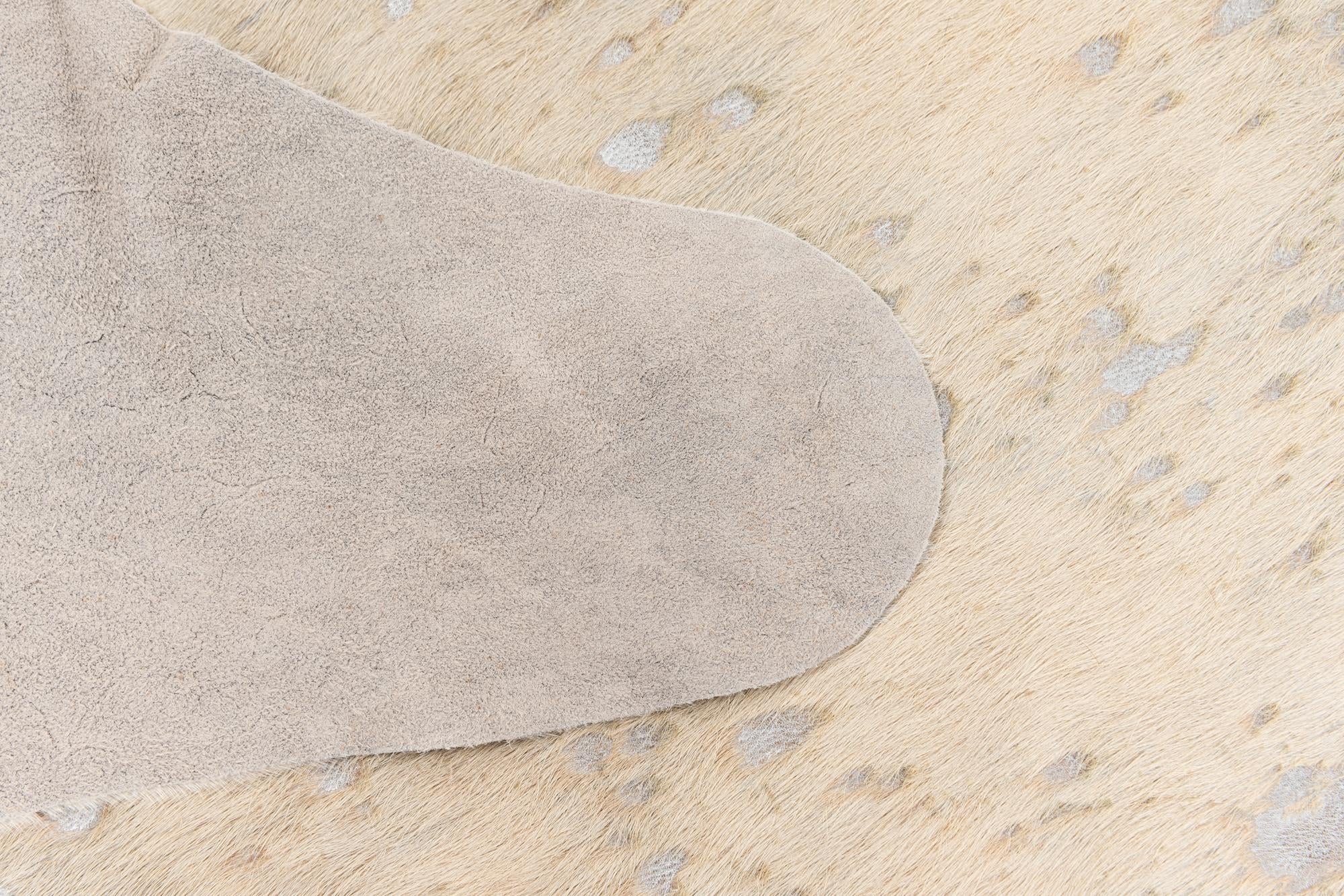 6' 2 x 6' 10 Cowhide Leather Square Rug