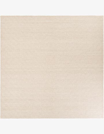 Beige Hand Woven Geo Trellis Flatweave Square Rug