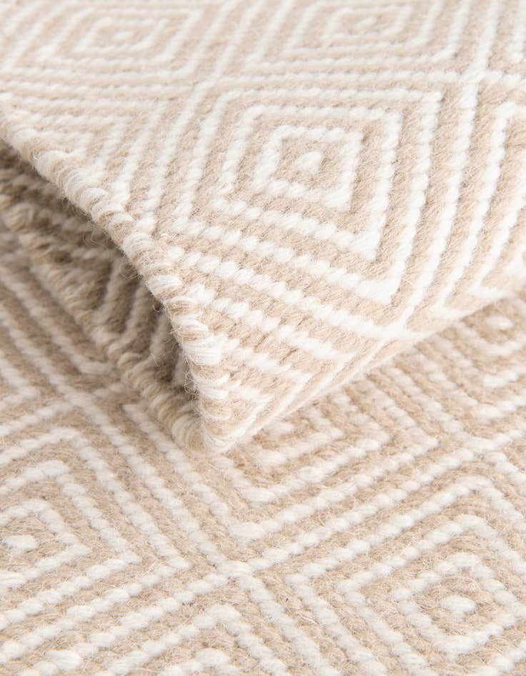 Detail image of 10' x 10' Hand Woven Geo Trellis Flatweave Square Rug