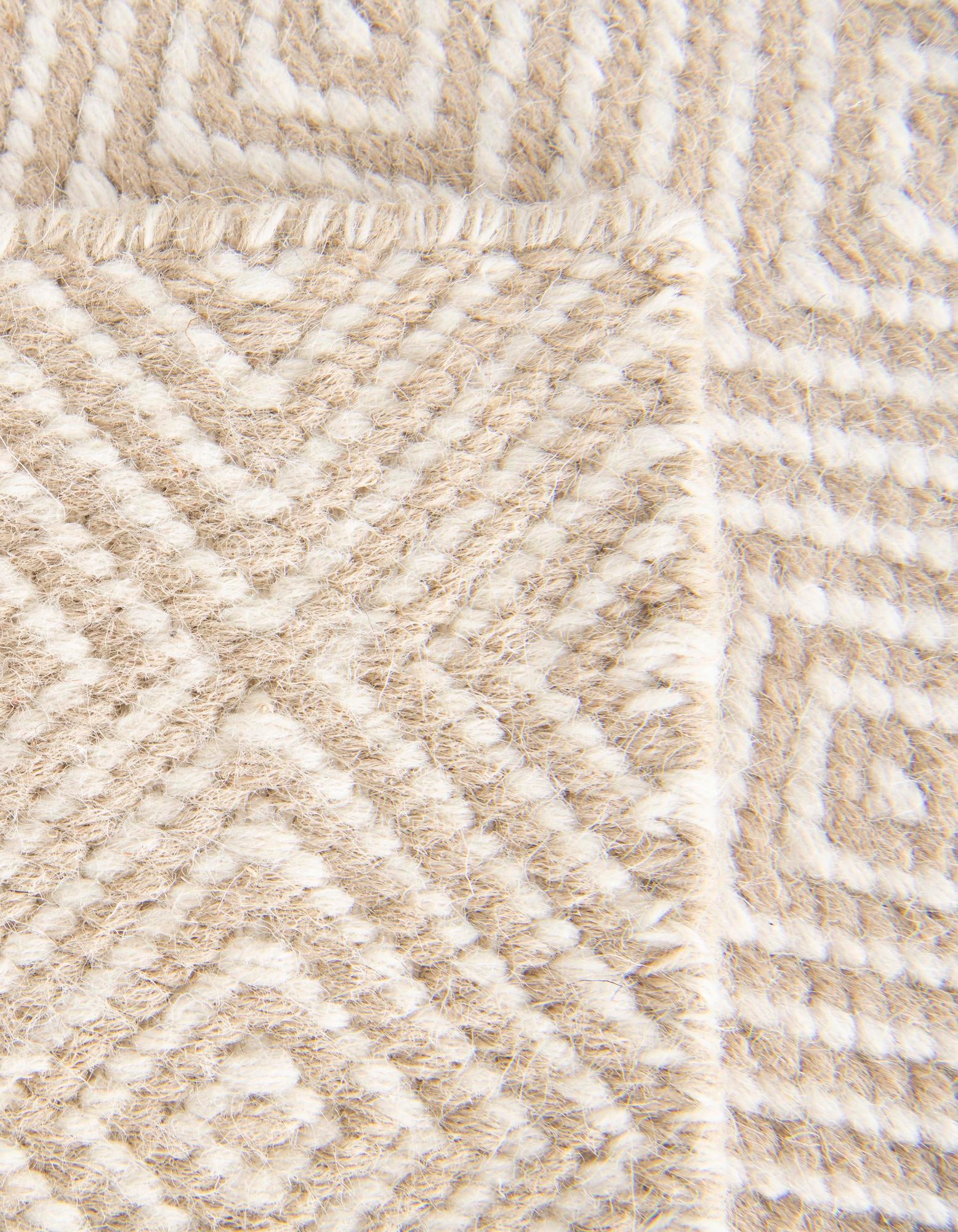10' x 10' Hand Woven Geo Trellis Flatweave Square Rug