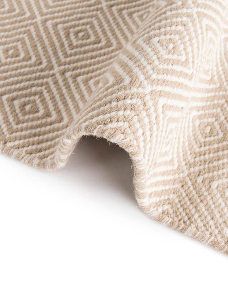 Detail image of 10' x 10' Hand Woven Geo Trellis Flatweave Square Rug
