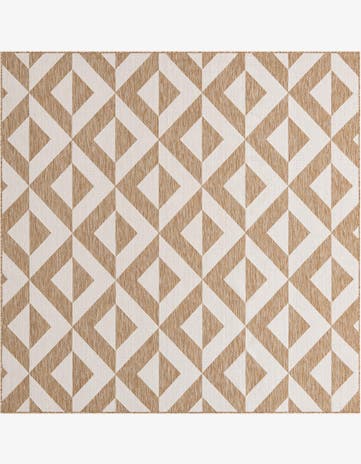 Beige Easy-Clean Jill Zarin Napa Indoor / Outdoor Square Rug