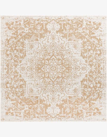 Beige Easy-Clean Jill Zarin Dubai Indoor / Outdoor Square Rug