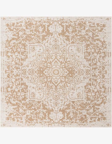 Beige Easy-Clean Jill Zarin Dubai Indoor / Outdoor Square Rug
