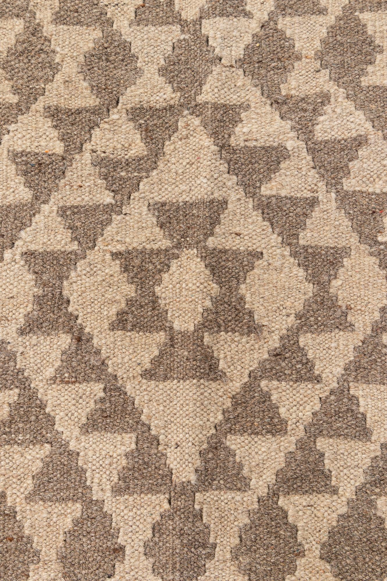 4' 9 x 5' 3 Hand Woven Kilim Maymana Wool Square Rug