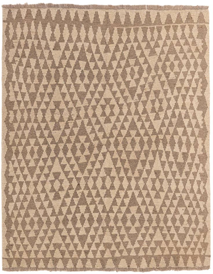 Detail image of 4' 9 x 5' 3 Hand Woven Kilim Maymana Wool Square Rug
