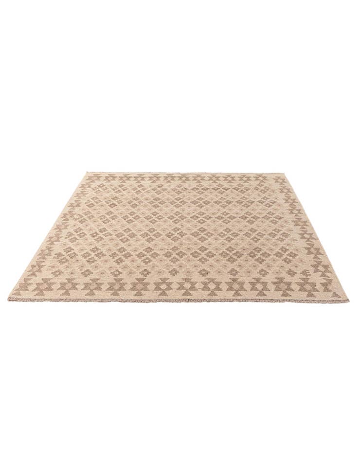 Detail image of 5' 1 x 5' 2 Hand Woven Kilim Maymana Wool Square Rug