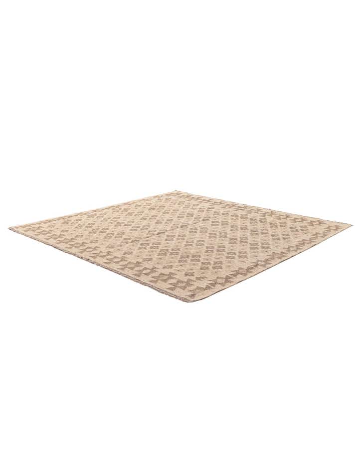 5' 1 x 5' 2 Hand Woven Kilim Maymana Wool Square Rug