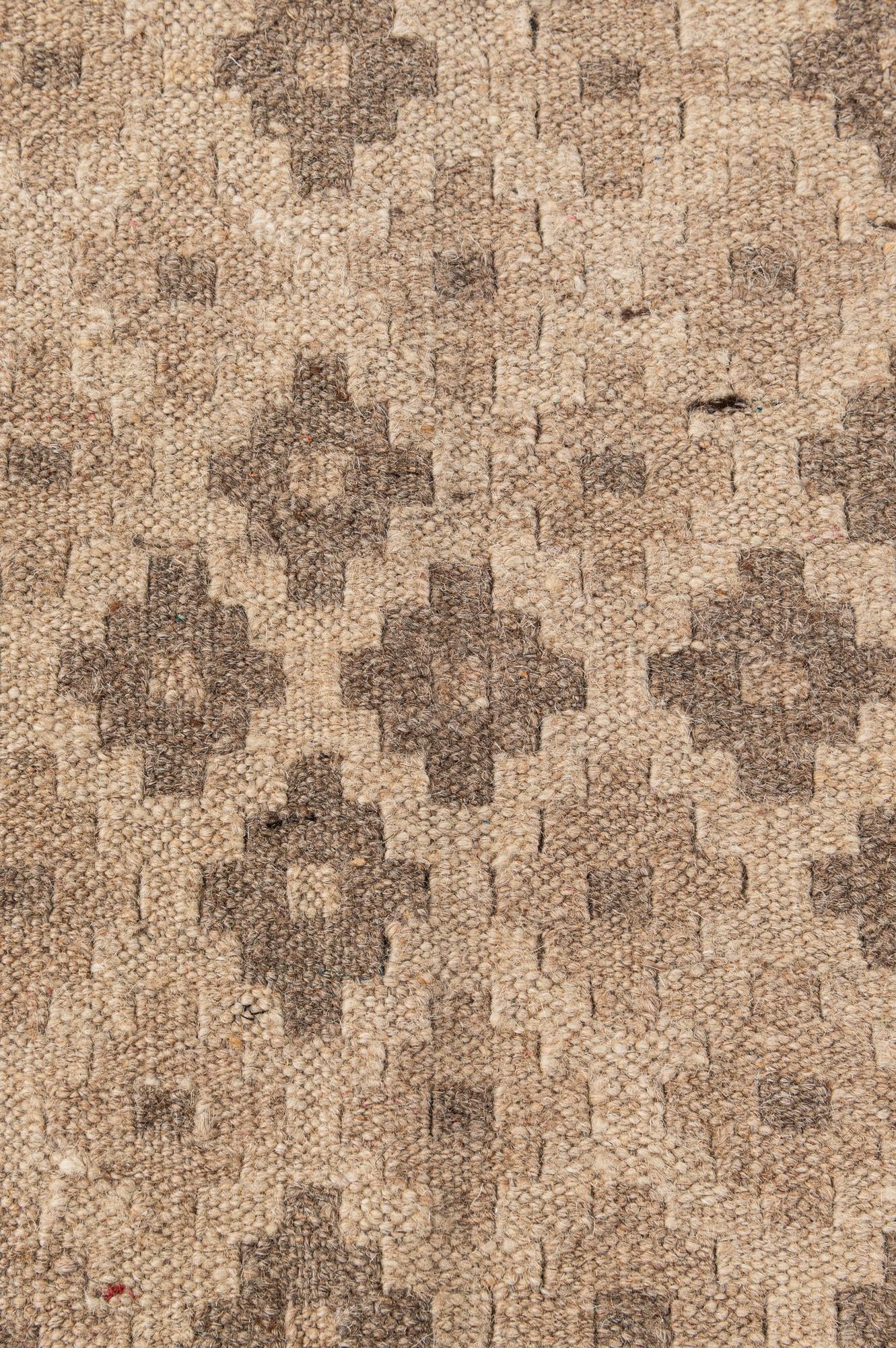 5' 1 x 5' 2 Hand Woven Kilim Maymana Wool Square Rug