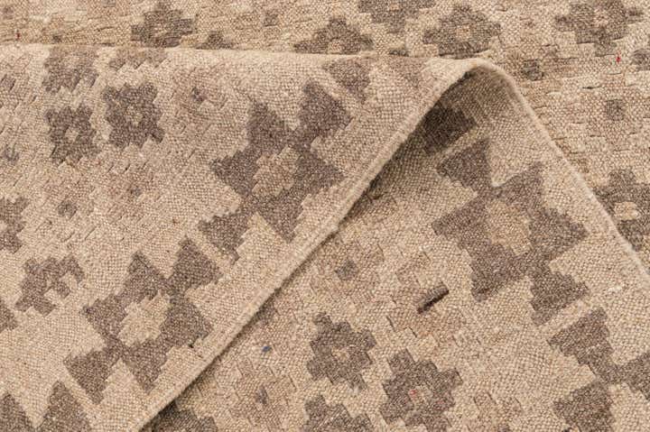 5' 1 x 5' 2 Hand Woven Kilim Maymana Wool Square Rug