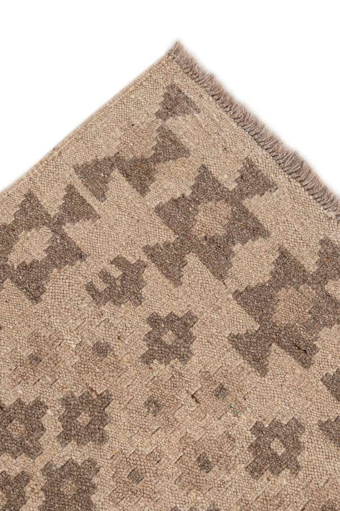 5' 1 x 5' 2 Hand Woven Kilim Maymana Wool Square Rug