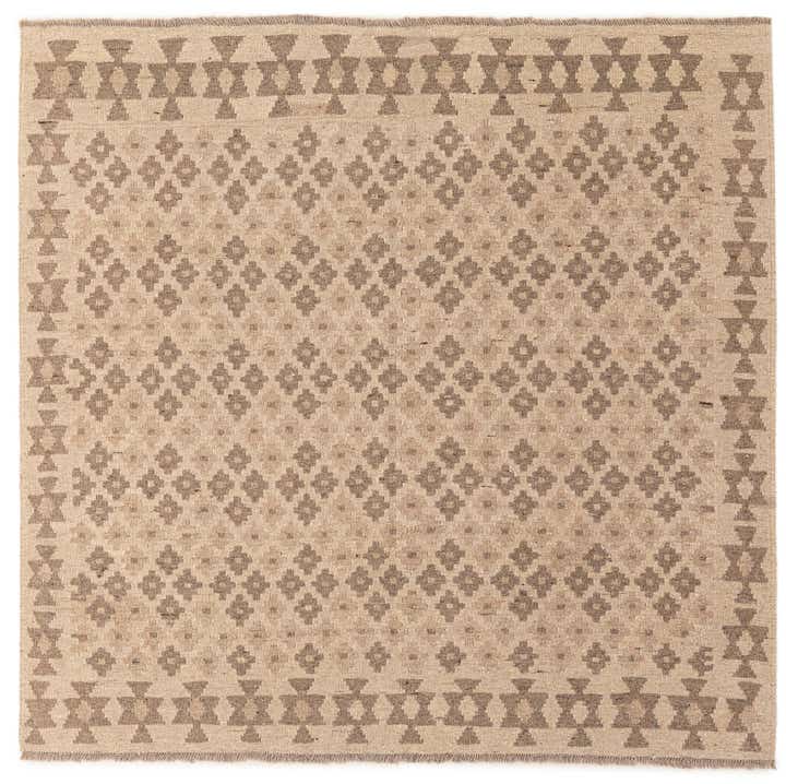 5' 1 x 5' 2 Hand Woven Kilim Maymana Wool Square Rug