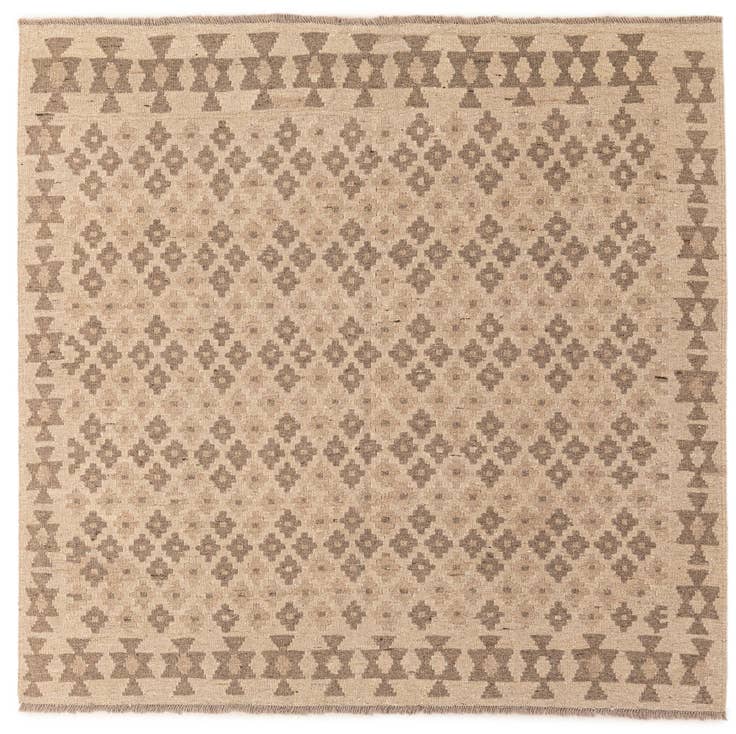 Detail image of 5' 1 x 5' 2 Hand Woven Kilim Maymana Wool Square Rug