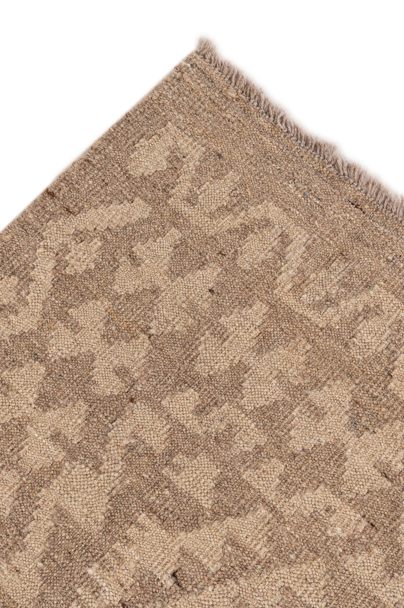 5' 2 x 5' 3 Hand Woven Kilim Maymana Wool Square Rug