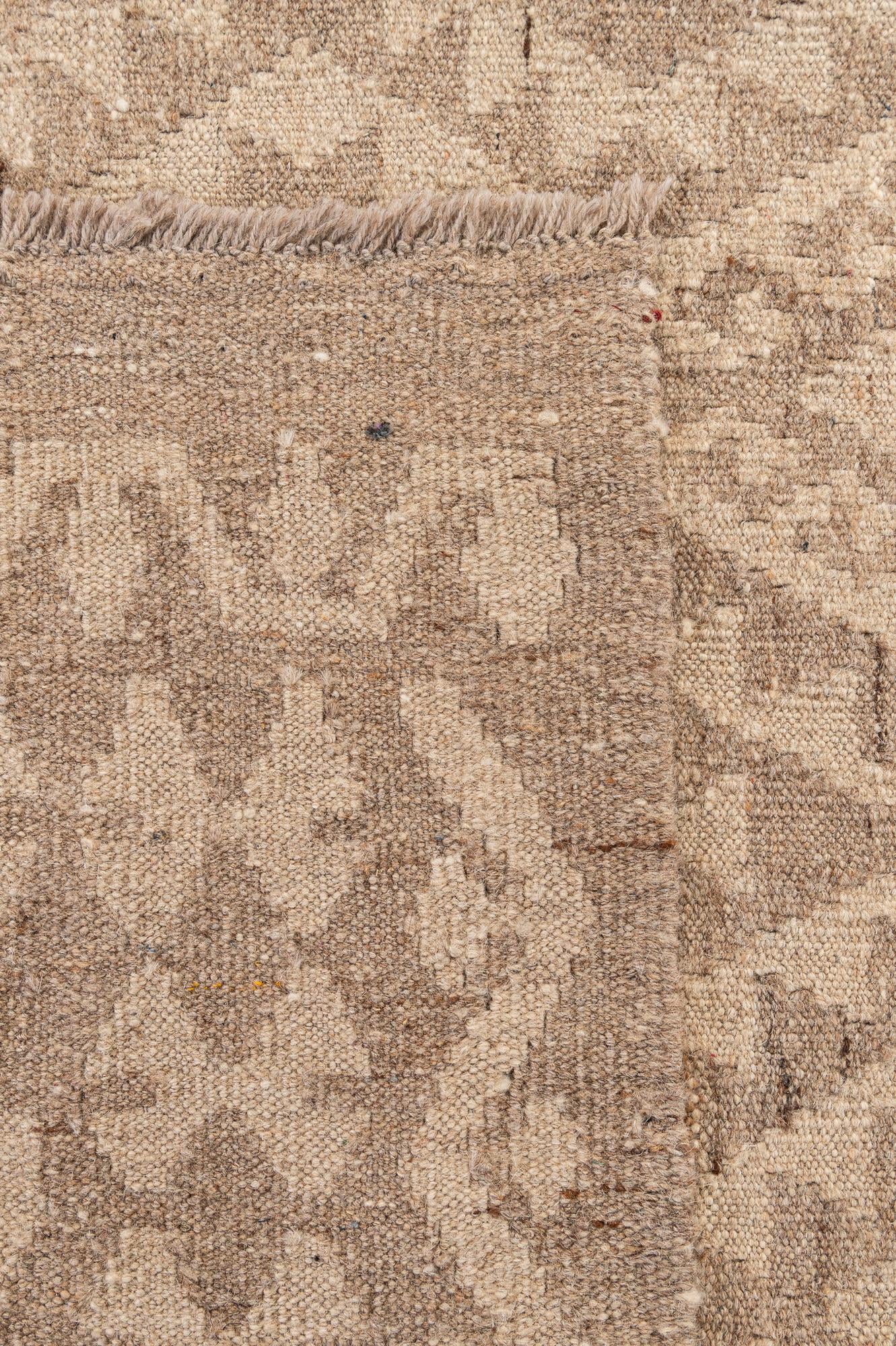 5' 2 x 5' 3 Hand Woven Kilim Maymana Wool Square Rug