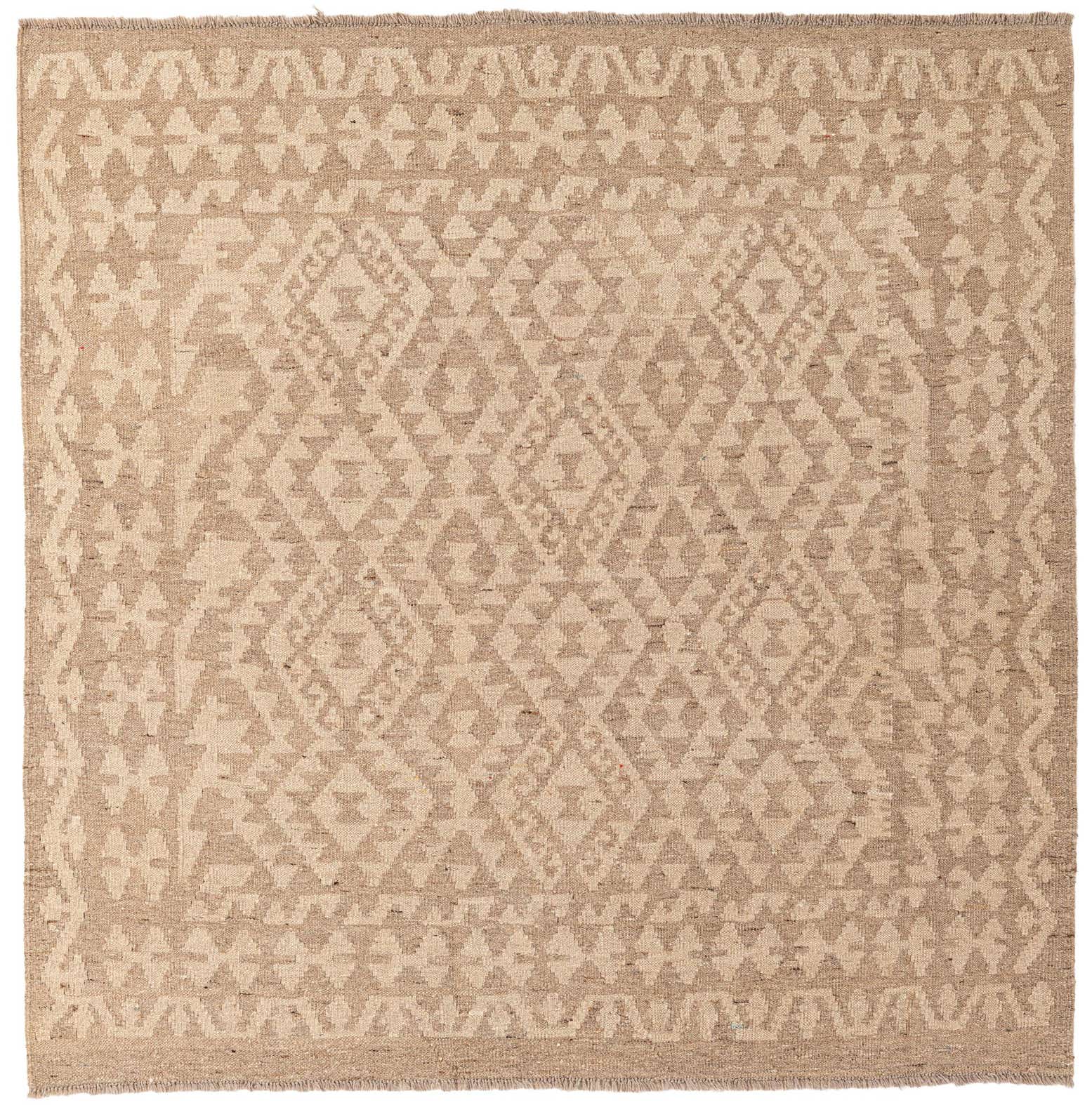 5' 2 x 5' 3 Hand Woven Kilim Maymana Wool Square Rug