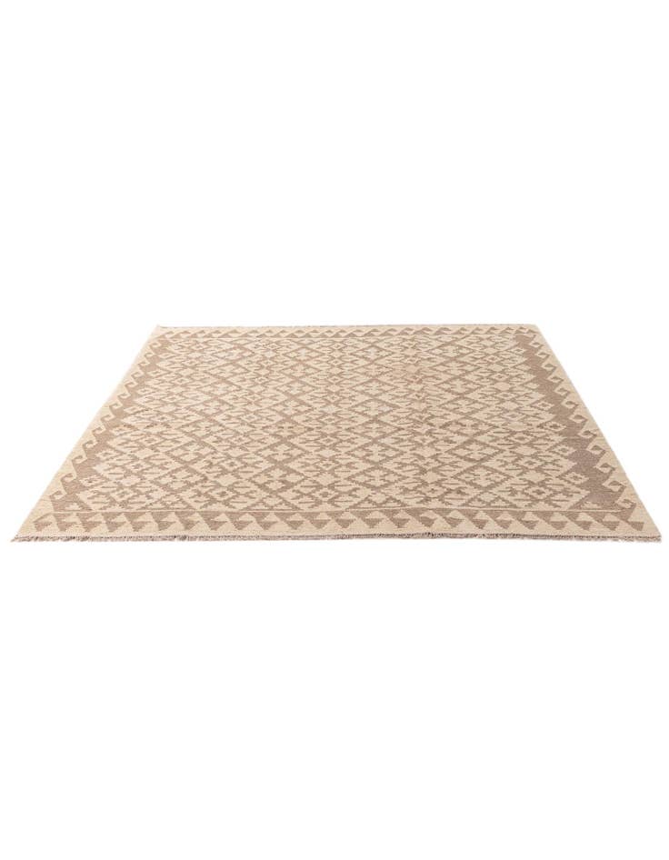 Detail image of 6' 7 x 6' 8 Hand Woven Kilim Maymana Wool Square Rug