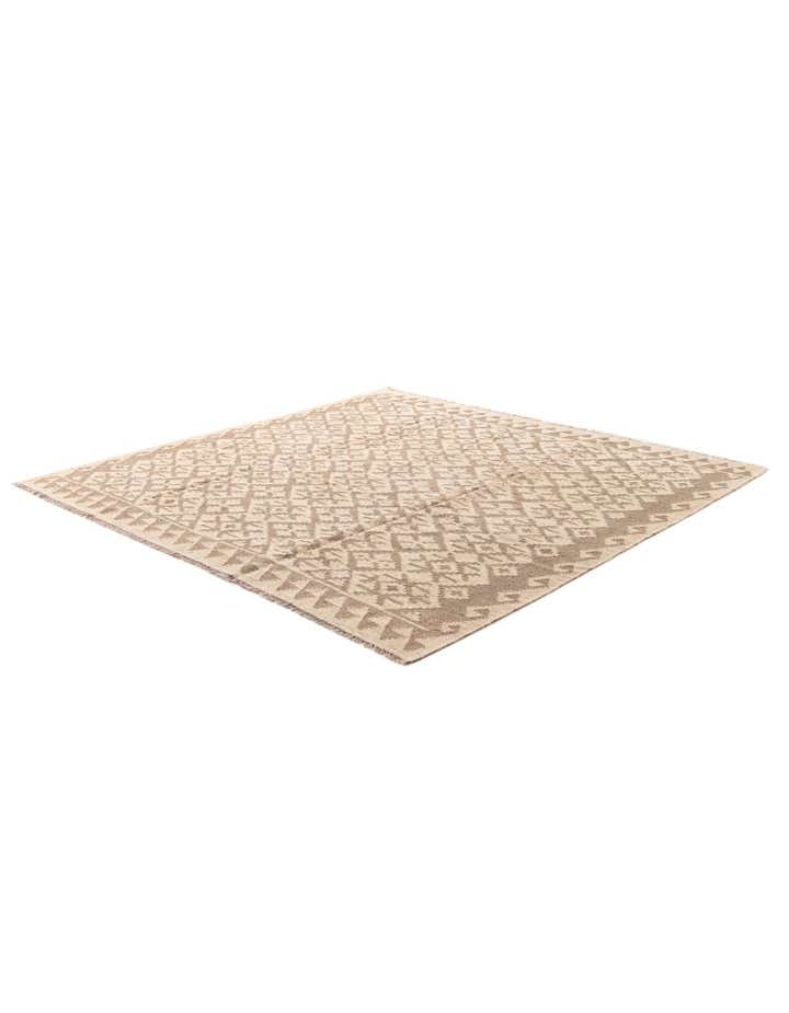 6' 7 x 6' 8 Hand Woven Kilim Maymana Wool Square Rug