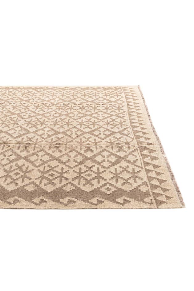 Detail image of 6' 7 x 6' 8 Hand Woven Kilim Maymana Wool Square Rug
