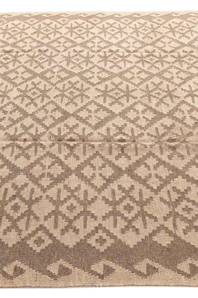 6' 7 x 6' 8 Hand Woven Kilim Maymana Wool Square Rug