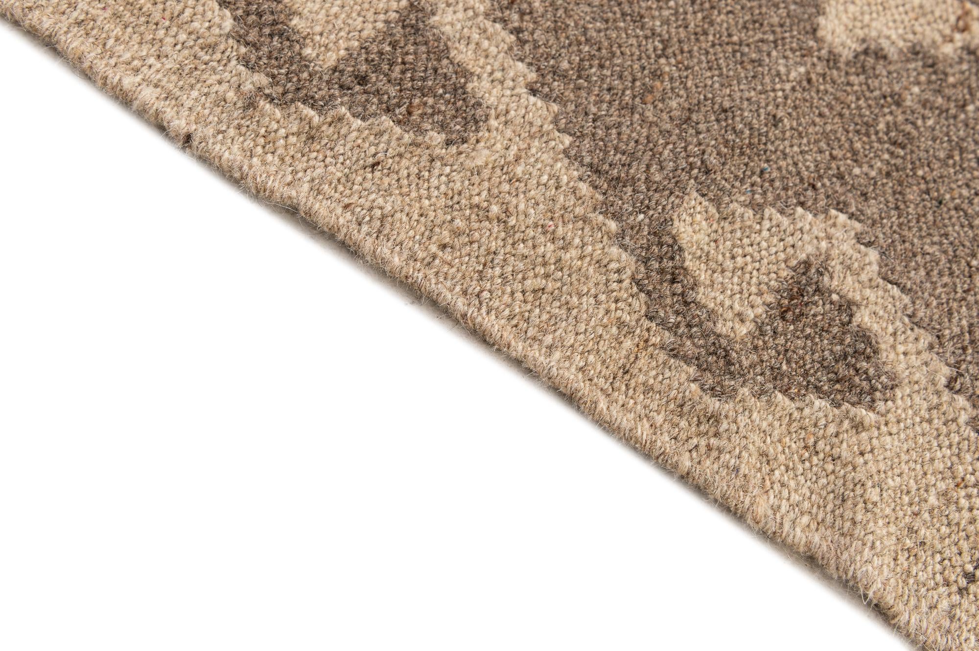 6' 7 x 6' 8 Hand Woven Kilim Maymana Wool Square Rug