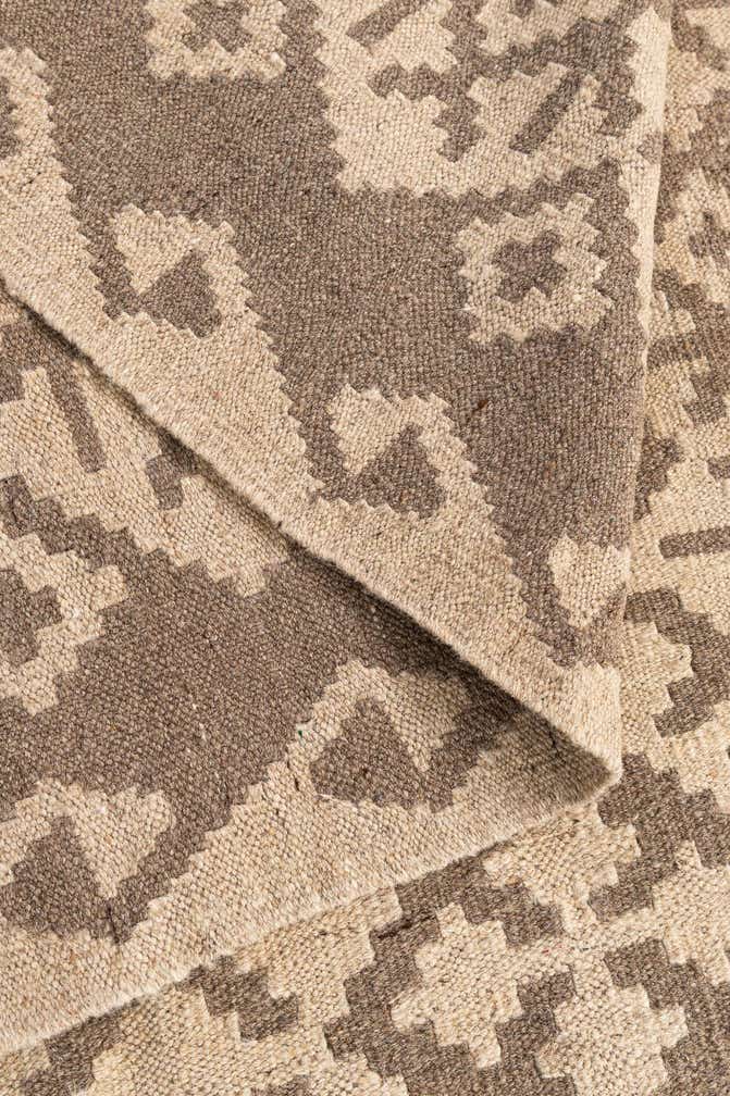 6' 7 x 6' 8 Hand Woven Kilim Maymana Wool Square Rug