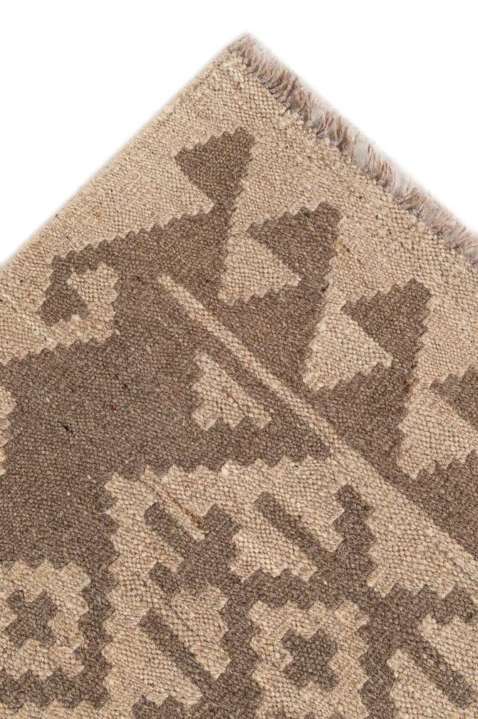 6' 7 x 6' 8 Hand Woven Kilim Maymana Wool Square Rug
