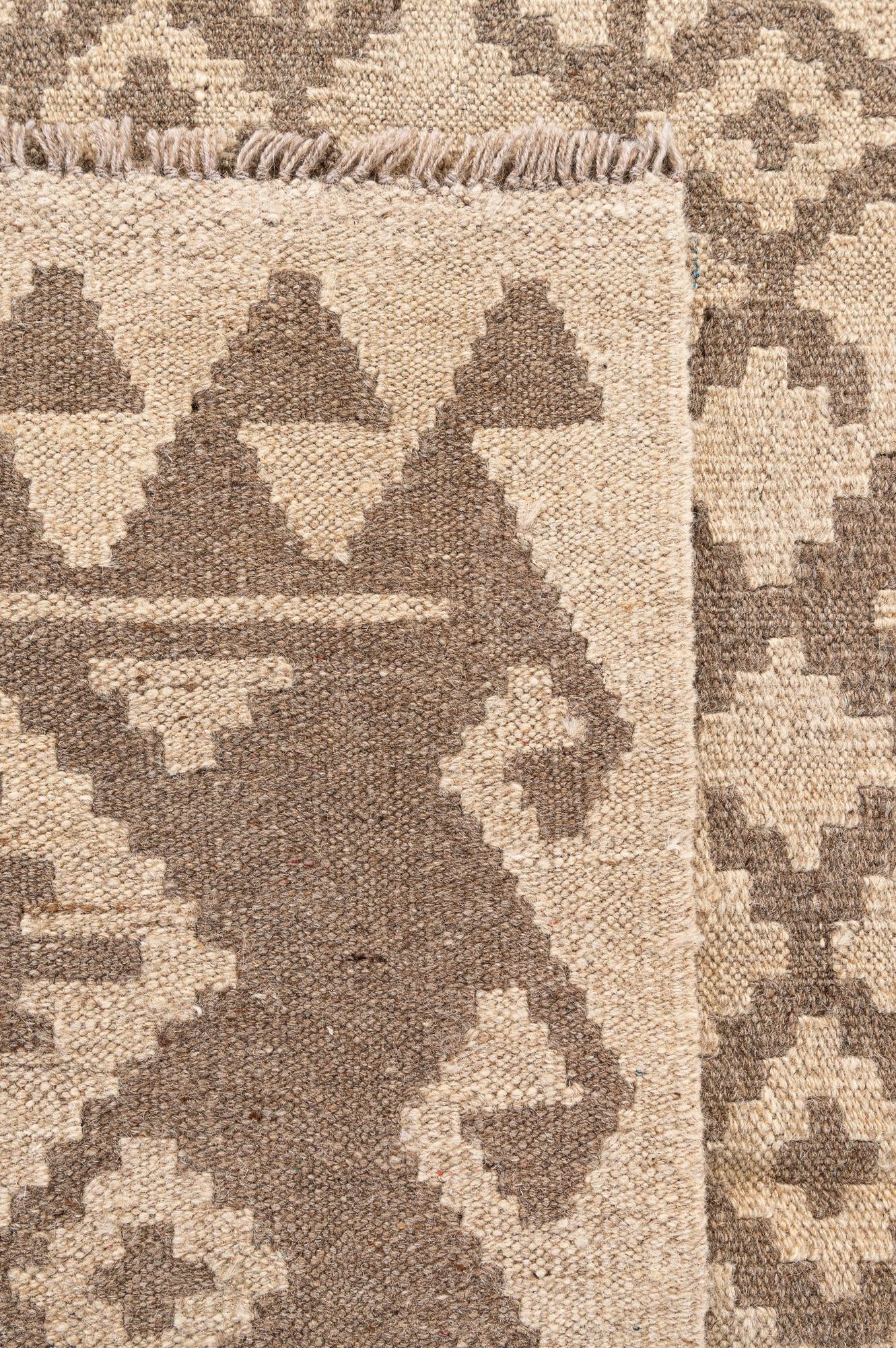 6' 7 x 6' 8 Hand Woven Kilim Maymana Wool Square Rug