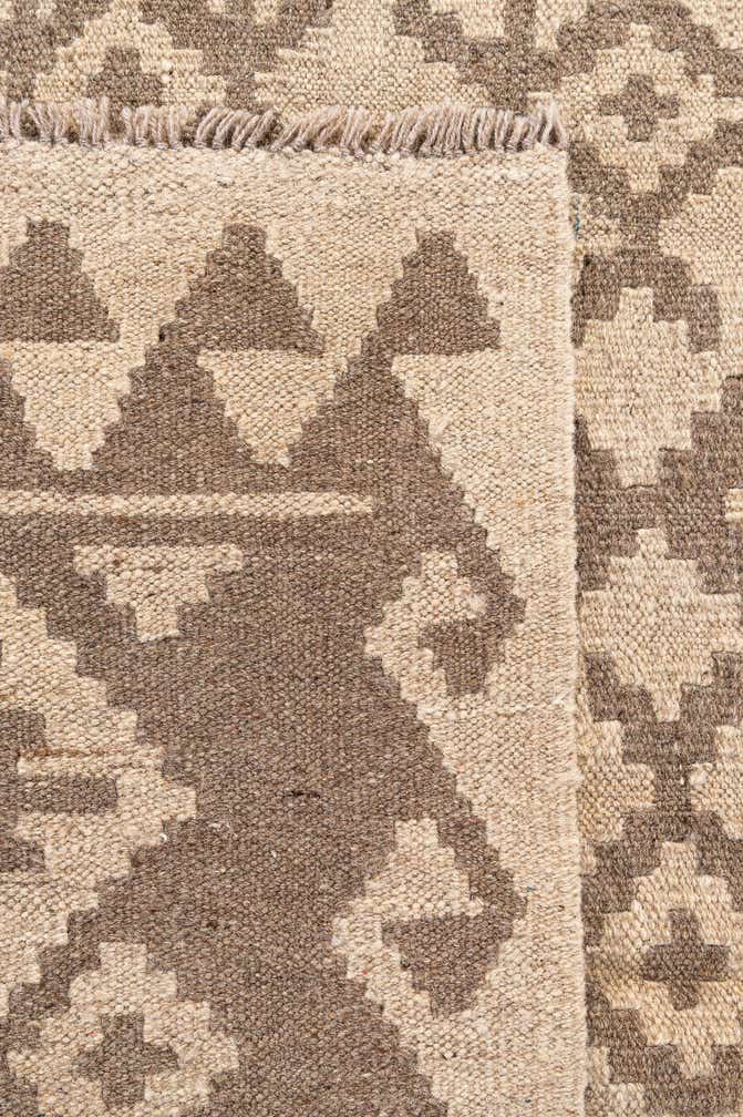 6' 7 x 6' 8 Hand Woven Kilim Maymana Wool Square Rug