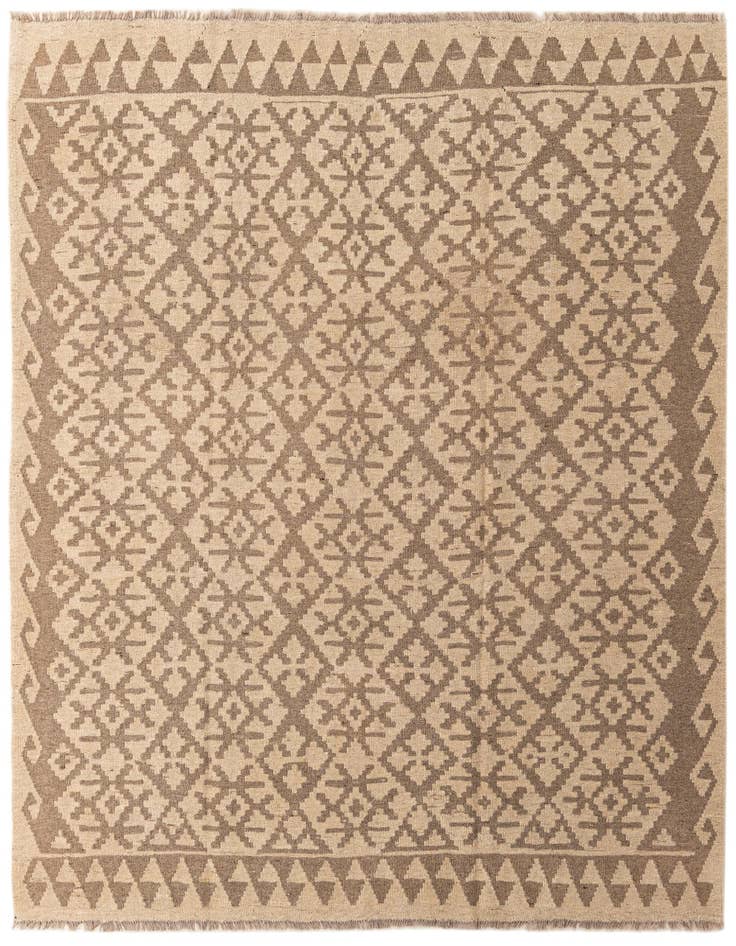 Detail image of 6' 7 x 6' 8 Hand Woven Kilim Maymana Wool Square Rug