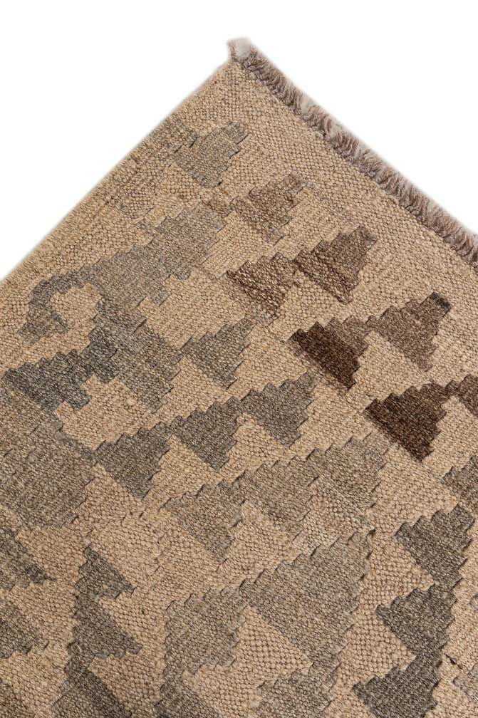 6' 10 x 7' Hand Woven Kilim Maymana Wool Square Rug