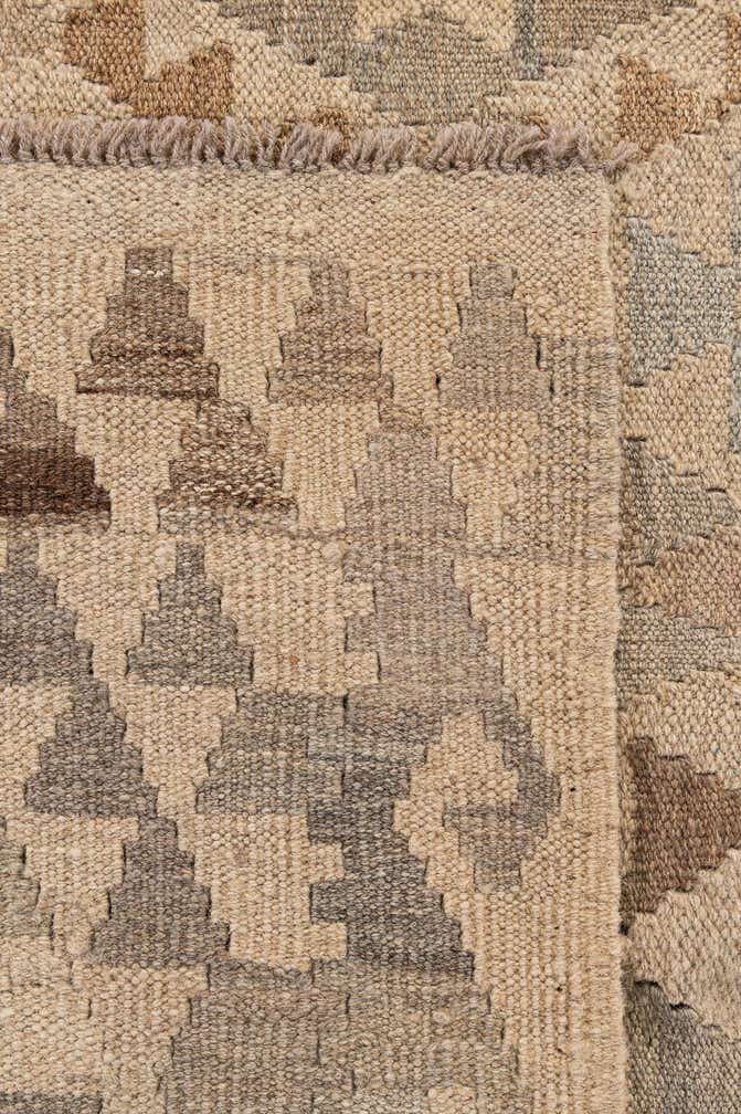 6' 10 x 7' Hand Woven Kilim Maymana Wool Square Rug