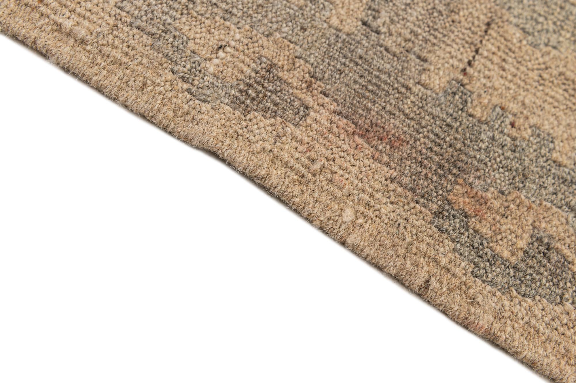 6' 10 x 7' Hand Woven Kilim Maymana Wool Square Rug