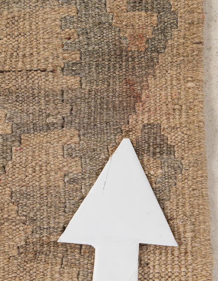 Detail image of 6' 10 x 7'  Hand Woven Kilim Maymana Wool Square Rug