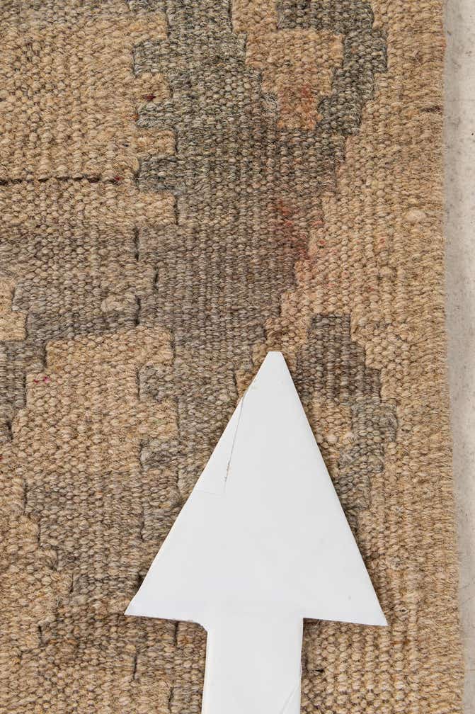 6' 10 x 7' Hand Woven Kilim Maymana Wool Square Rug