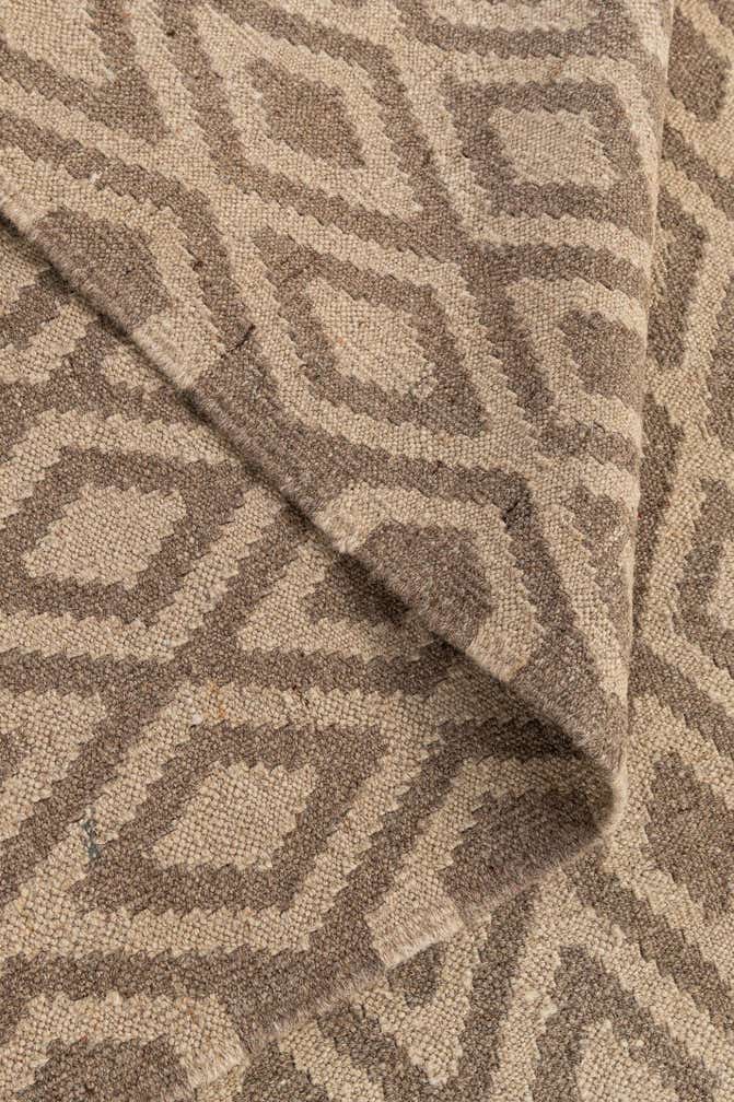 6' 8 x 7' Hand Woven Kilim Maymana Wool Square Rug