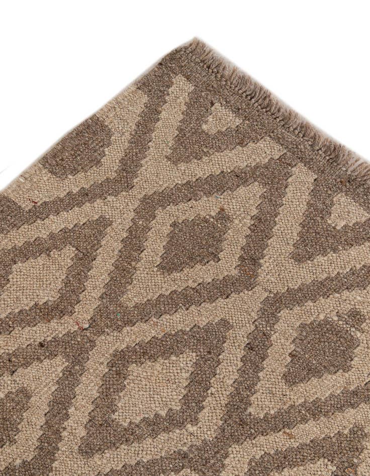 Detail image of 6' 8 x 7'  Hand Woven Kilim Maymana Wool Square Rug