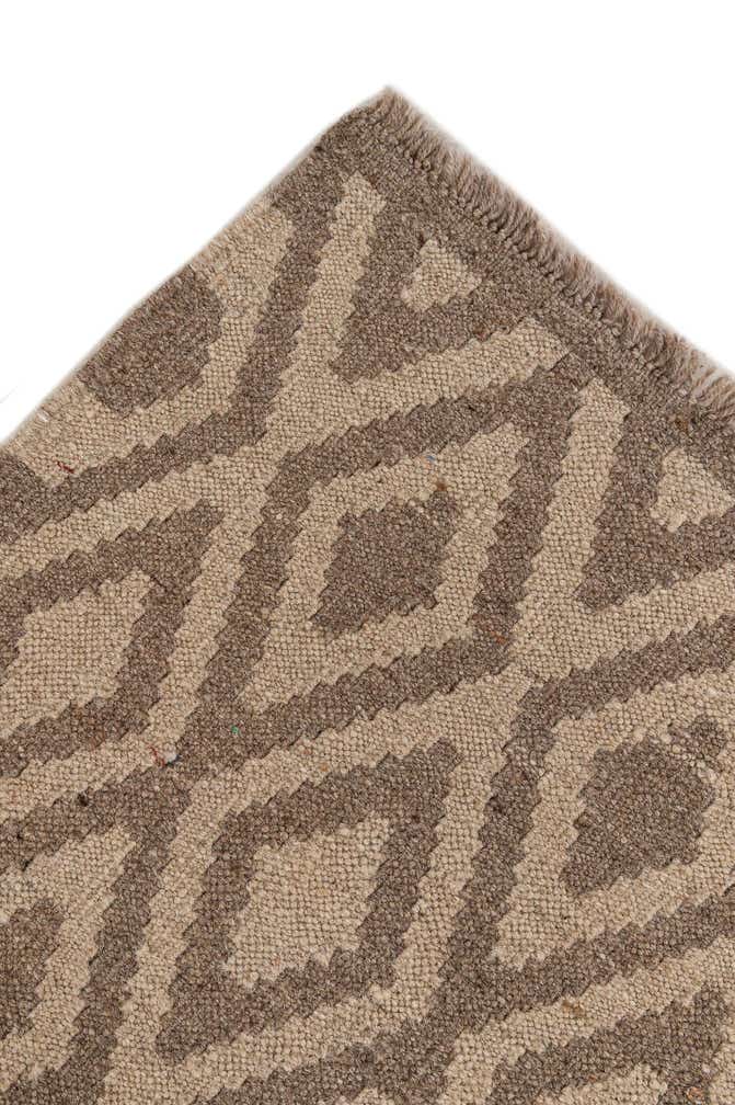 6' 8 x 7' Hand Woven Kilim Maymana Wool Square Rug