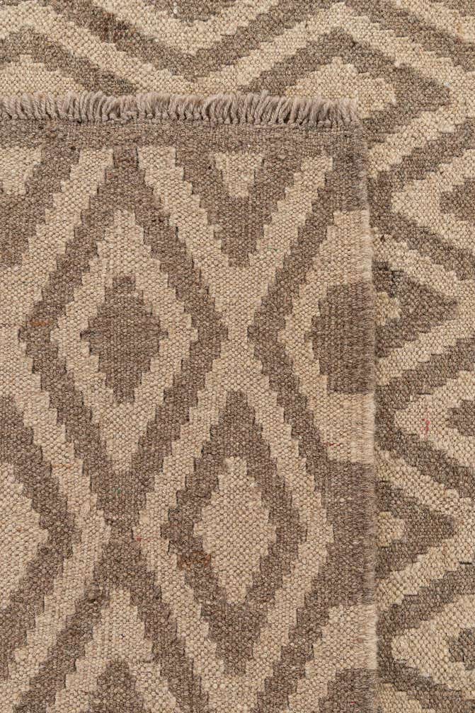 6' 8 x 7' Hand Woven Kilim Maymana Wool Square Rug