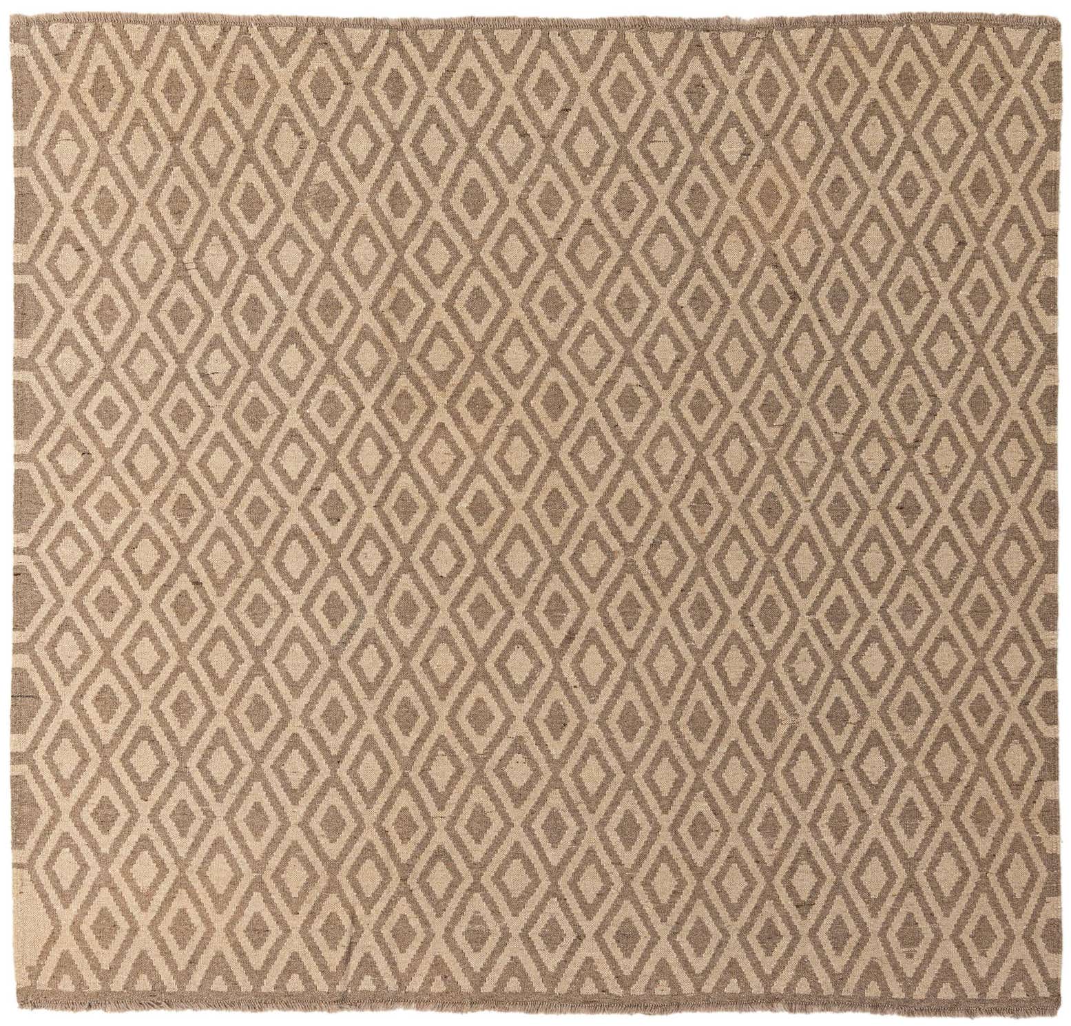 6' 8 x 7' Hand Woven Kilim Maymana Wool Square Rug
