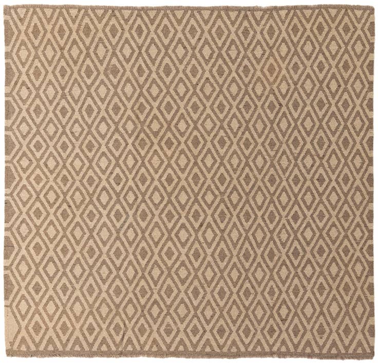 Detail image of 6' 8 x 7' Hand Woven Kilim Maymana Wool Square Rug