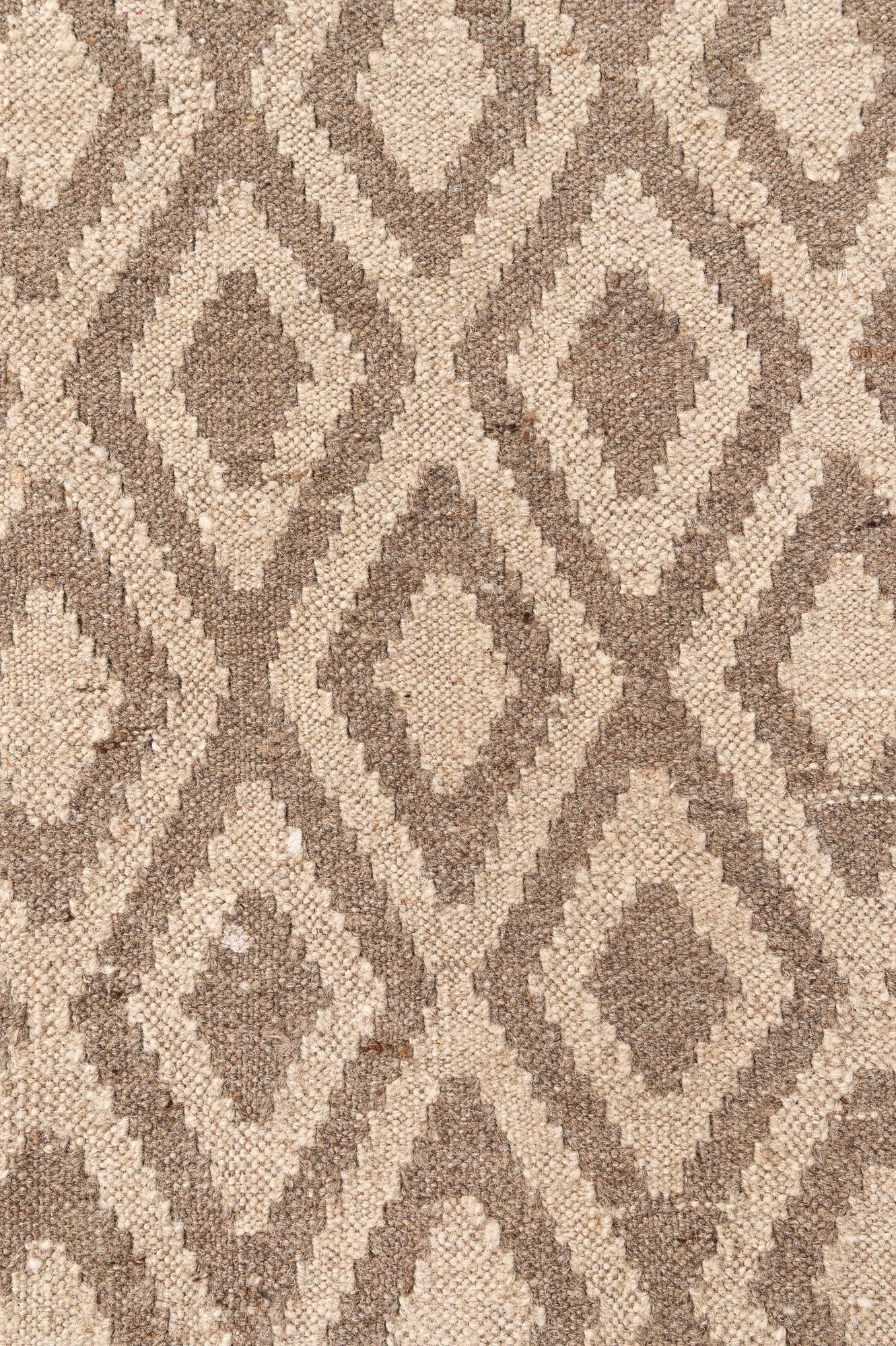 6' 6 x 7' 1 Hand Woven Kilim Maymana Wool Square Rug